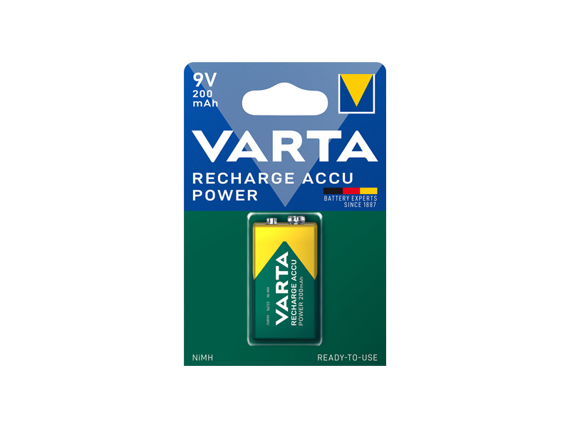Varta-ladattava-9V-paristo-200mAh-1kpl