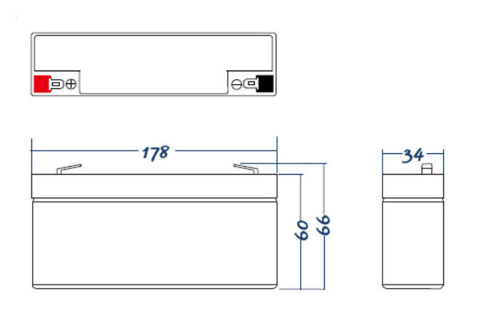 Green Cell AGM akku 12V 2,3Ah 3