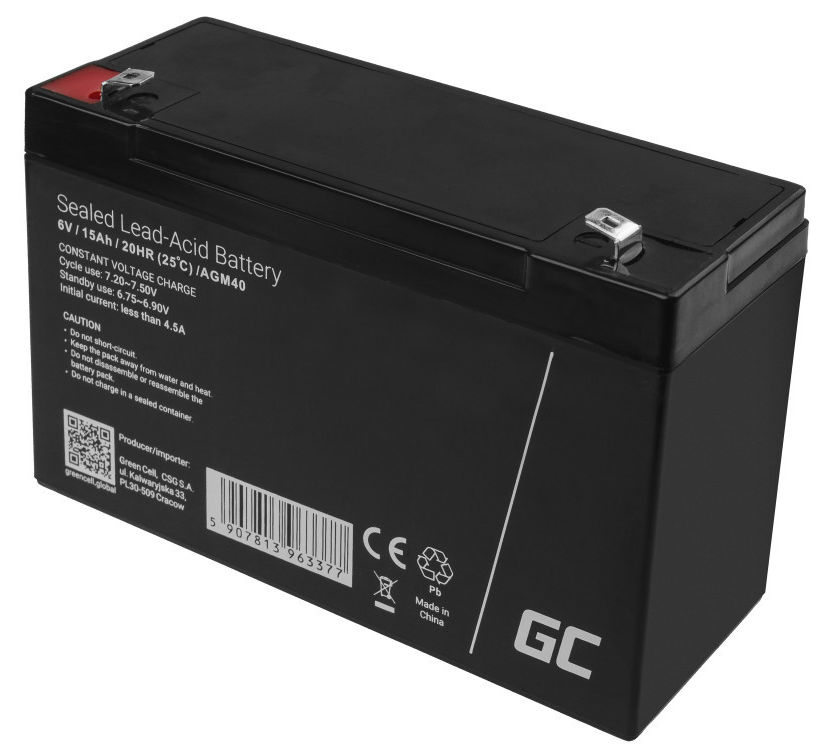 Green Cell AGM akku 6V 15Ah 2