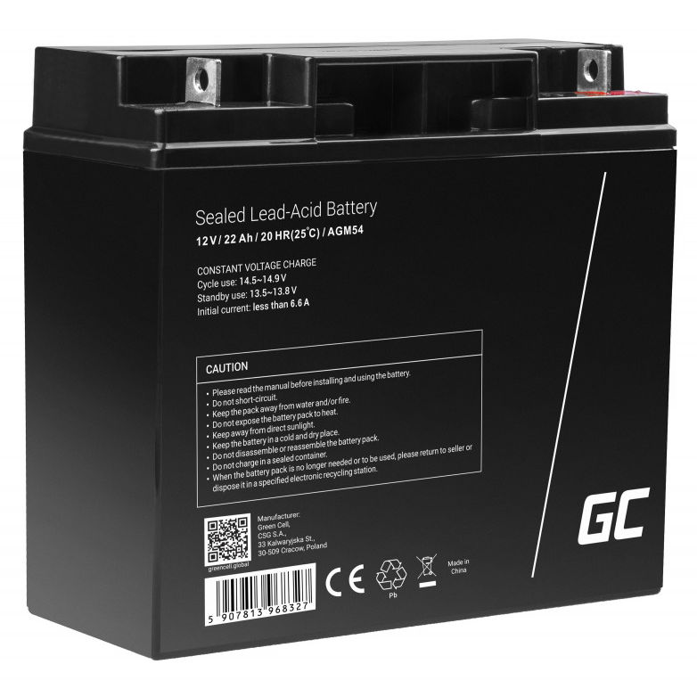 Green Cell AGM akku 12V 22Ah