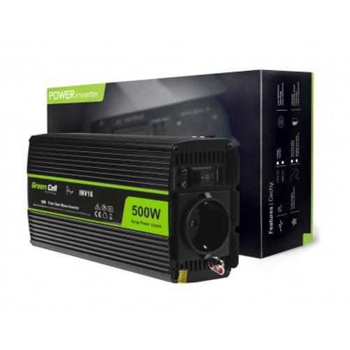Greencell puhdas siniaalto invertteri 500W 12V