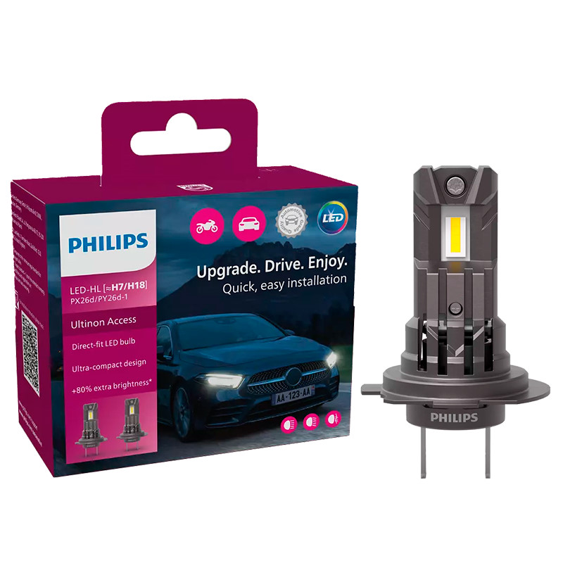 Philips Ultinon Access LED-HL LED-Polttimopari H7 H18
