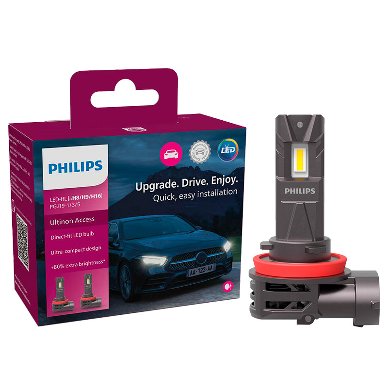 Philips Ultinon Access LED-Polttimopari H8 H9 H16