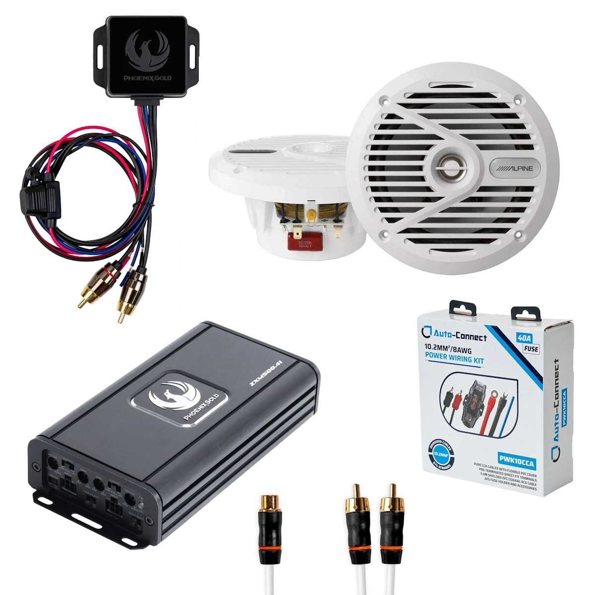 Bluetooth stereopaketti veneeseen 4X80W Bluetooth stereopaketti veneeseen 4X80W