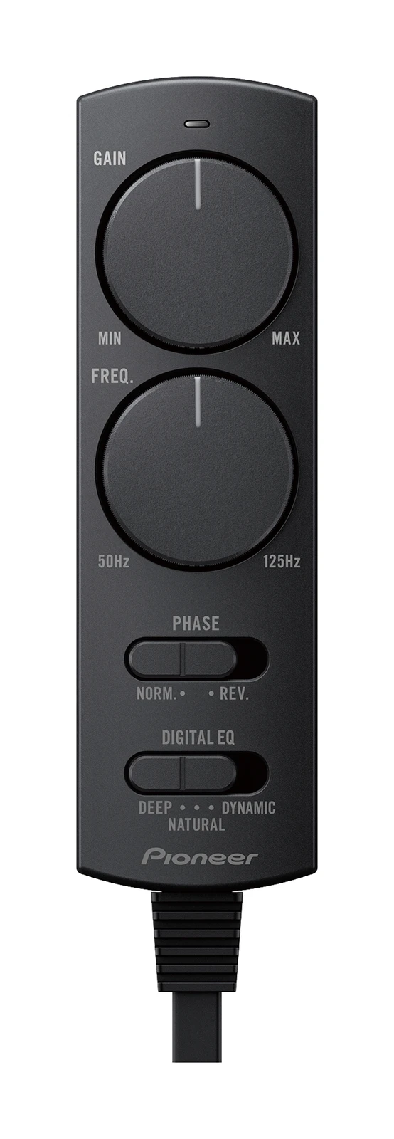 Pioneer TS-WX140DA aktiivisubwoofer – langallinen bassotasonsäädin